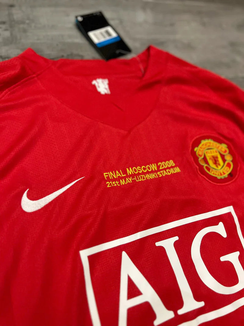 Camisa Manchester United Manga Longa Vermelho 07/08 - Versão Retrô