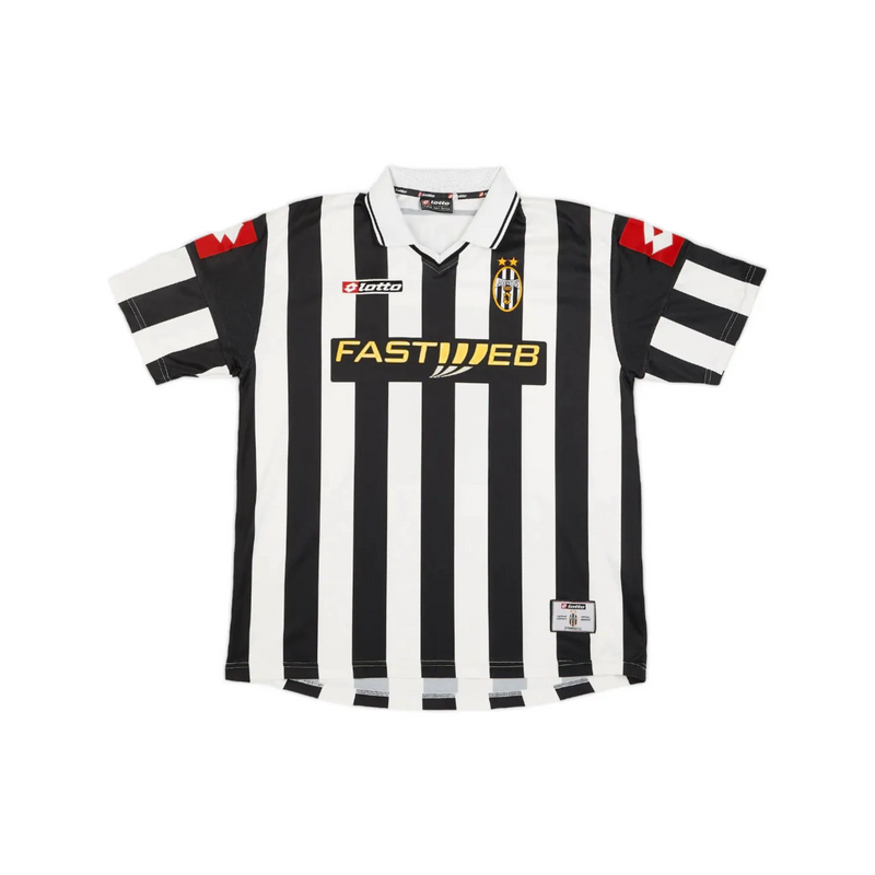 Camisa Juventus I 2001/2002 Retrô Preta e Branca Masculina