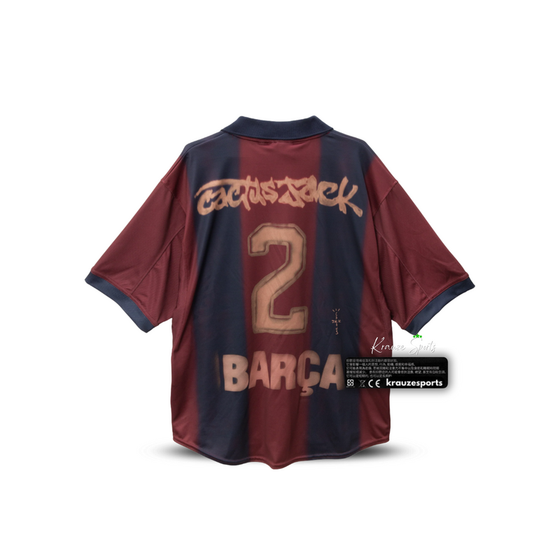 Camisa Barcelona I 2000/01 Retrô x Travis Scott Skeleton