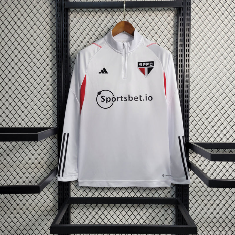 Jaqueta Corta Vento São Paulo Branca 23/24-Krauze Sports